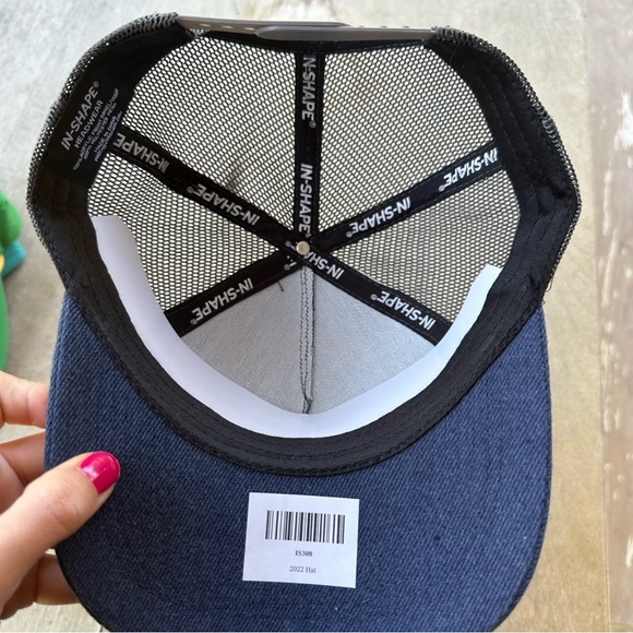 NWT In Shape Fit Club Navy Blue Trucker Snap Back Hat - Picture 5 of 7